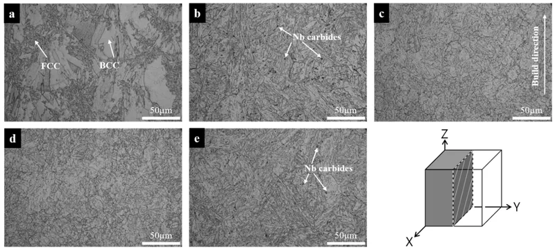 General representation of a heat-treatable microstructure for PH SS